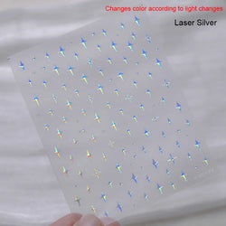 Colorful Rhinestone Laser Star Bronzing Gold Silver Pearl 5D Relief Self Adhesive Nail Art Decoration Sticker 3D Manicure Decals (ONLINE ORDER ONLY)