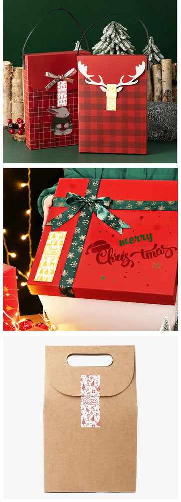 120pcs Rectangle Gold Foil Sticker Rose Gold Merry Christmas Stickers Gift Seal Labels Shipping Stickers For Decoration Envelope (Online Order Only)