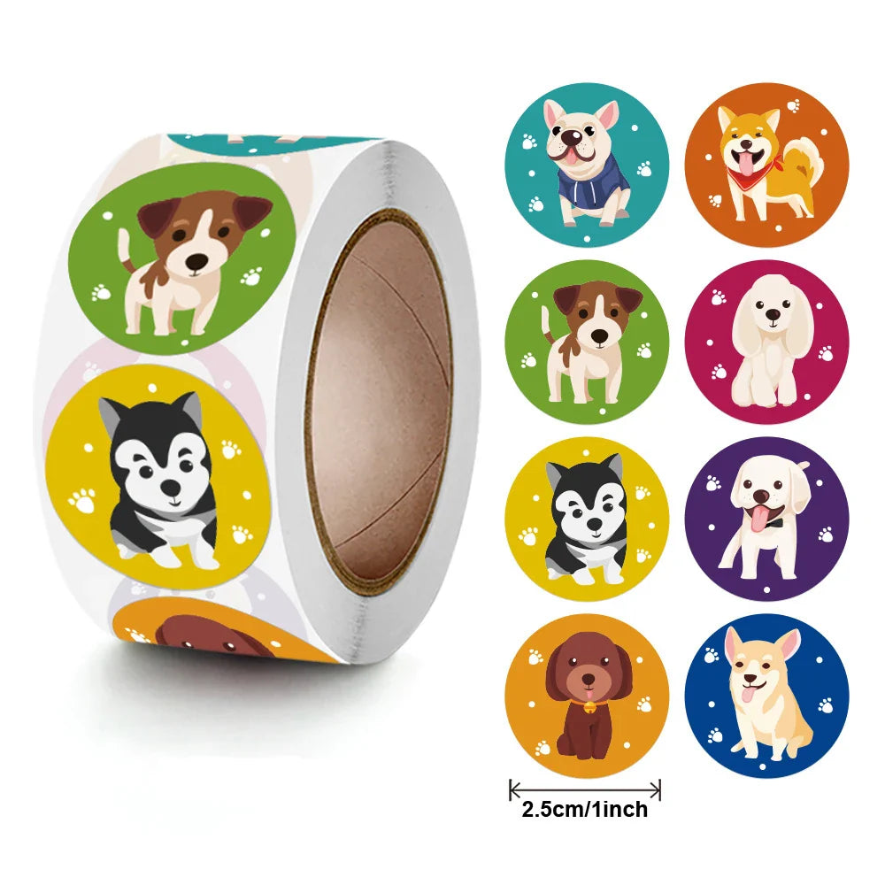 100-500pcs Animal Reward Stickers Adorable Round Kids Motivational Sticker Cartoon Incentive Teacher Gift Sealing Label (ONLINE ORDER ONLY)
