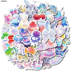 Liquid Metal Stickers for DIY Motorcycle, Laptop, Skateboard, Notebook, Bike - 10/30/50PCS Kawaii Graffiti Decor (Online Order Only)