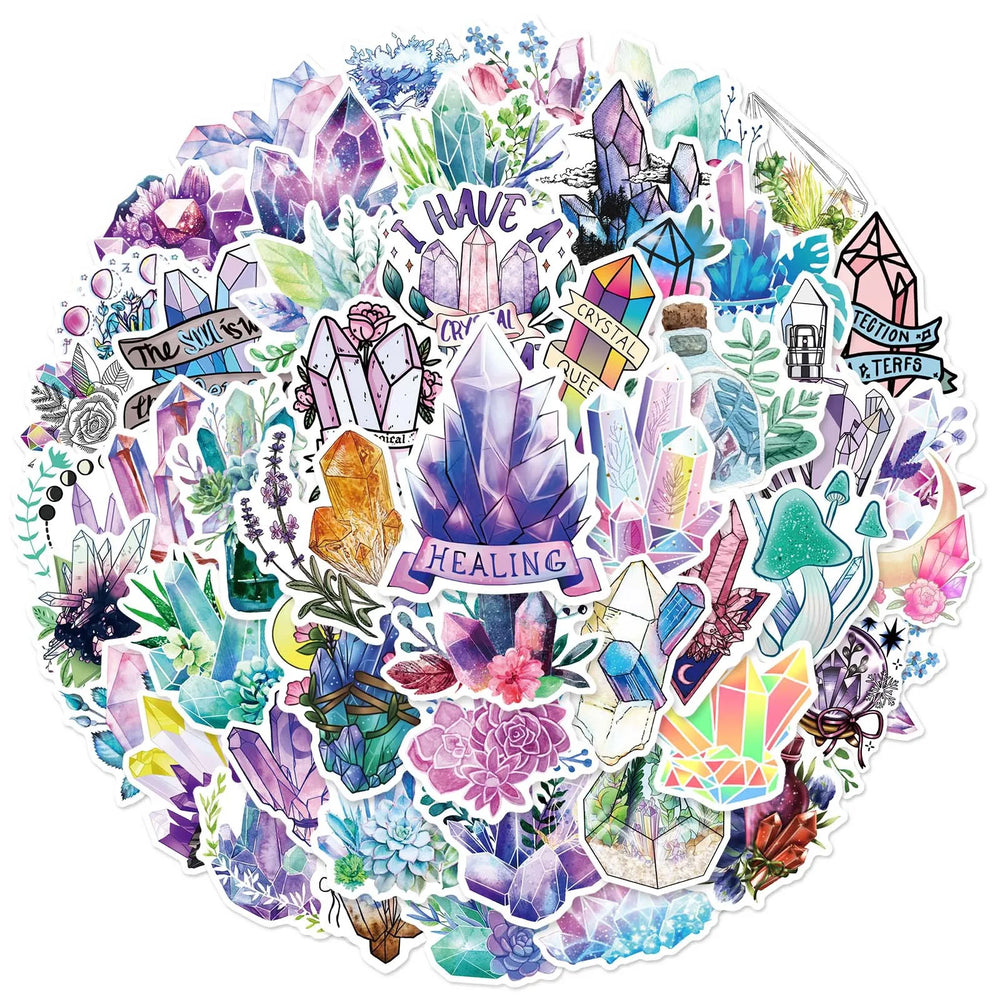 Boho Crystal Graffiti Stickers for Scrapbooking, Luggage, Water Bottle, Phone, Laptop, Guitar, Car - 10/25/50pcs (ONLINE ORDER ONLY)