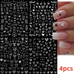 5/8Pcs 3D Hawaiian Flowers Nail Art Stickers Summer Decors with Tropical Leaves Slider Vibrant Pink & White Flowers for Parties* (ONLINE ORDER ONLY)
