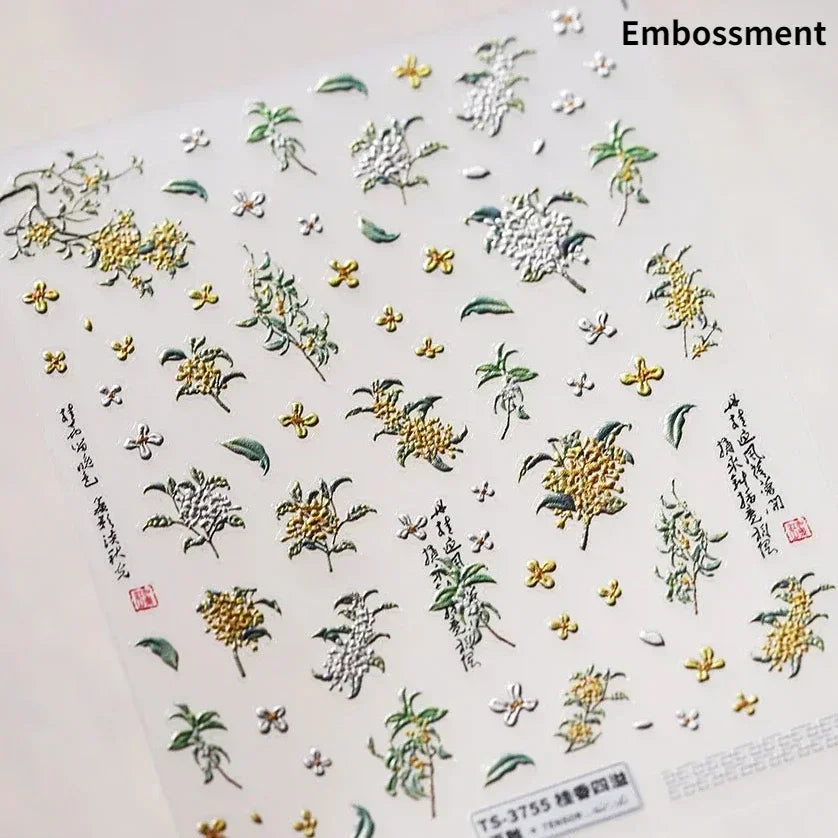 Charming Sunflower Rabbit Pumpkin Squirrel Pinecone Deciduous Produce Good Harvests Cookie Nail Art Sticker Decoration Decals (ONLINE ORDER ONLY)