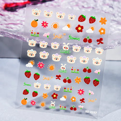 1 Sheet 5D Embossed Nail Art Stickers Graffiti Heart Flower Design Nail Art Decals Self-Adhesive DIY Manicure Nail Art Supplies* (ONLINE ORDER ONLY)