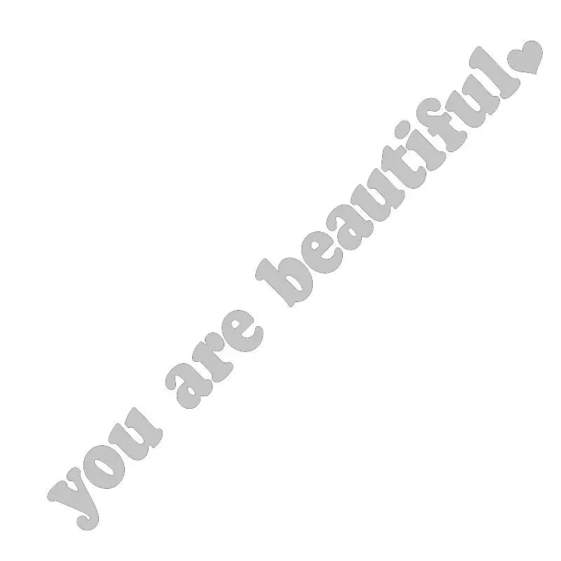 The Text Car Stickers You Are Beautiful Interior Decoration Rear View Mirror Fashion Stickers Creative Sport PVC Vinyl Decals (ONLINE ORDER ONLY)