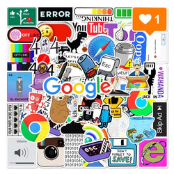 50Pcs Programming 404 Network Error Graffiti Stickers Laptop Motorcycle Car Skateboard Waterproof Cartoon Sticker Decal (Online Order Only)