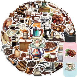 50 pcs Hot Coffee Bean Stickers Fashion Home Bedroom Decor Mural Decal Theme Door Wallpaper Sticker (ONLINE ORDER ONLY)