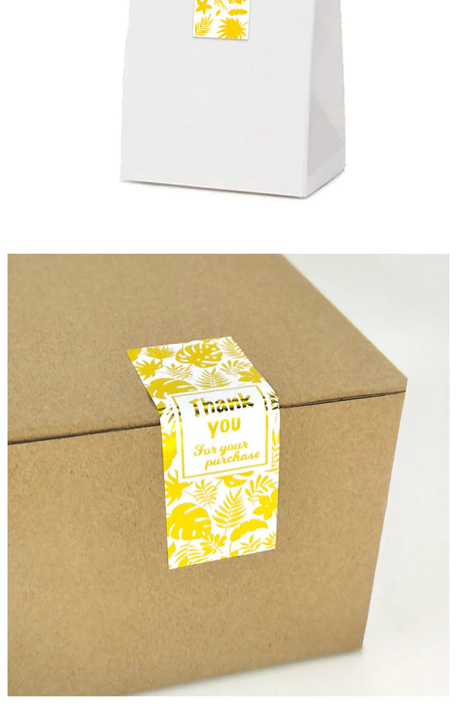 120pcs Rectangle Gold Foil Stickers Thank You For Small Business Gift Seal Labels Shipping Stickers For Decoration Envelope (ONLINE ORDER ONLY)