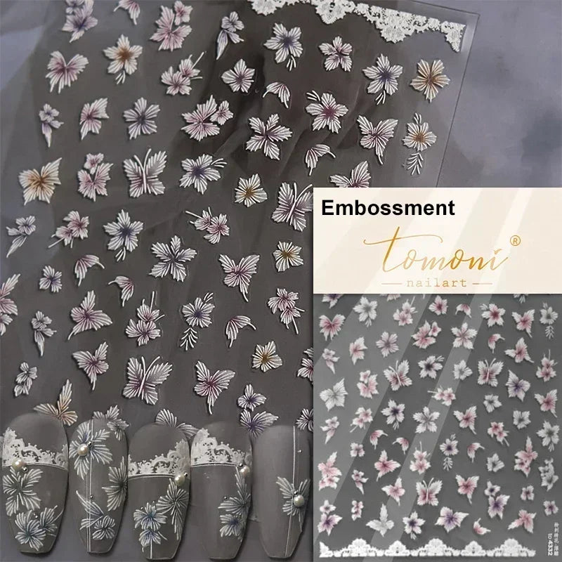 Dreamy Chic Butterfly Flower Bowknot Square Rhinestone Crystal 5D Self Adhesive Nail Art Stickers Fantasy Shiny Manicure Decals (ONLINE ORDER ONLY)