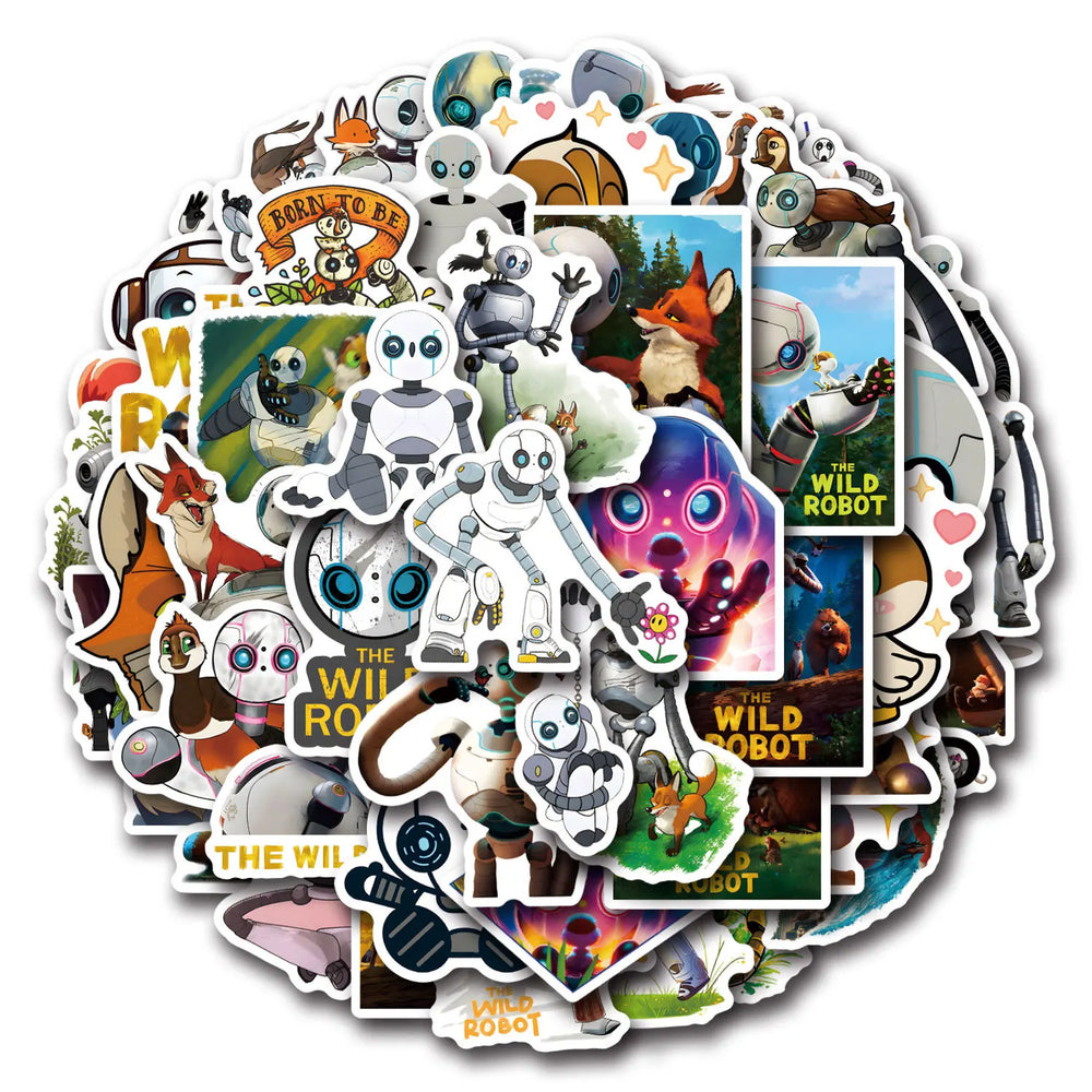 10/30/50PCS The Wild Robot Movie Stickers Funny Adventure Cartoon Sticker Kids Toys Luggage Laptop Phone Guitar Car Bike Decals (Online Order Only)