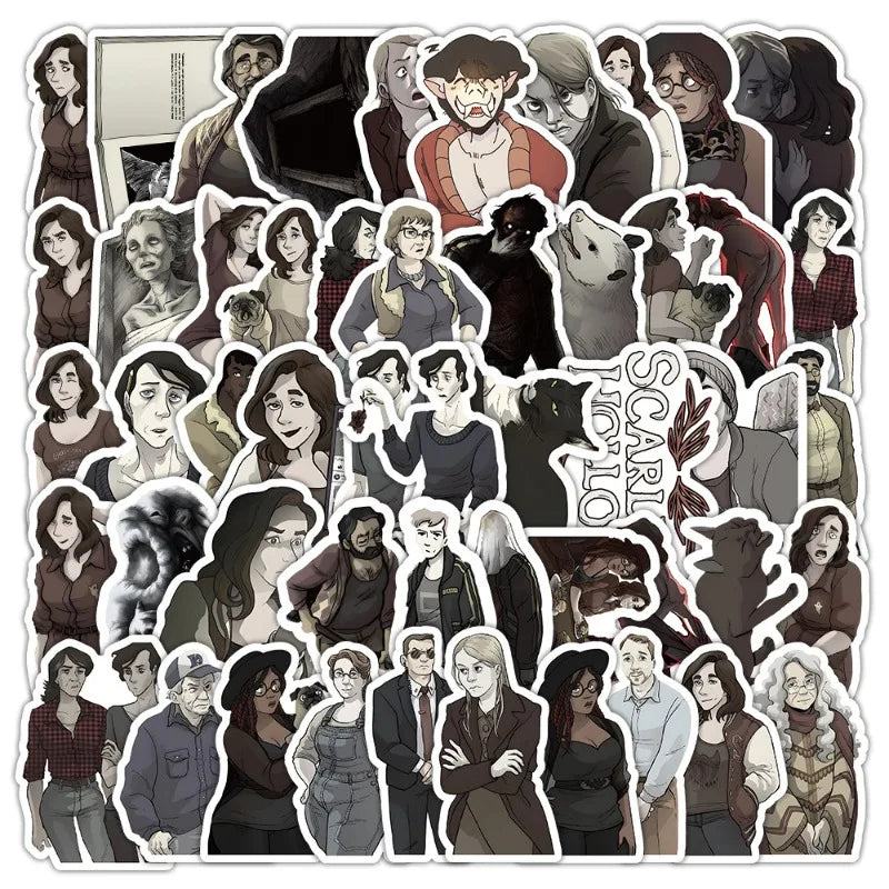 50pcs Scarlet Hollow Cartoon Stickers for Laptop, Phone, Scooter, Water Bottle, Suitcase, Refrigerator (Online Order Only)