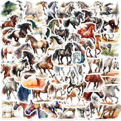 60PCS Horse Funny Animals Stickers Toy DIY Kids Notebook Luggage Motorcycle Laptop Refrigerator Decals Graffiti sticker (ONLINE ORDER ONLY)
