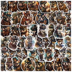 10/30/50pcs Vintage Steampunk Dog Sticker Packs (ONLINE ORDER ONLY)