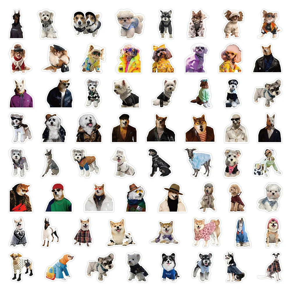 10/30/60pcs Cute Funny Animal Dog Meme Stickers Graffiti Decals Laptop Luggage Phone Car Suitcase Waterproof Sticker Kids Toys (ONLINE ORDER ONLY)