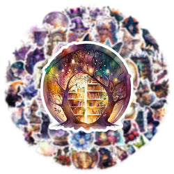 10/30/50pcs Gothic Magic Witch Cartoon Waterproof Stickers Halloween Horror Aesthetic Decals Car Laptop Cool Graffiti Sticker (ONLINE ORDER ONLY)