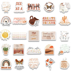 10/30/50pcs Cute Bohemia Motivational Phrases Stickers Inspirational Quotes Decals Laptop Fridge Suitcase Car Sticker Kids Toy (ONLINE ORDER ONLY)