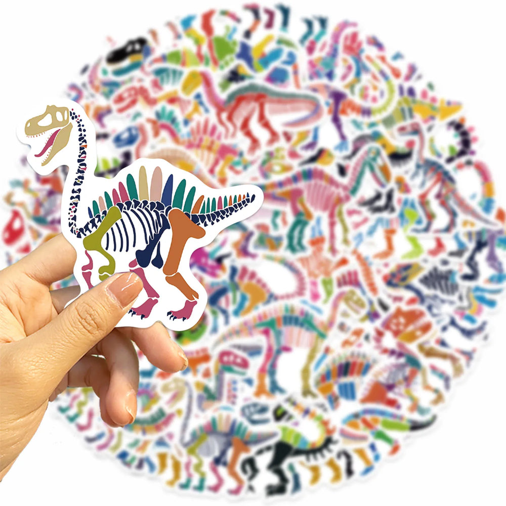 50pcs Colorful Cartoon Dinosaur Stickers For Laptop Phone Cup Scrapbook Car Luggage Waterproof Sticker for Kids Adults﻿ (Online Order Only)