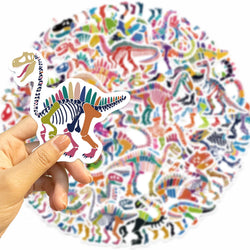 50pcs Colorful Cartoon Dinosaur Stickers For Laptop Phone Cup Scrapbook Car Luggage Waterproof Sticker for Kids Adults﻿ (Online Order Only)