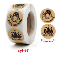 New kraft Paper Christmas White Snowflake Santa Claus Stickers Party Decoration Gift Sealer Office Stationery (ONLINE ORDER ONLY)
