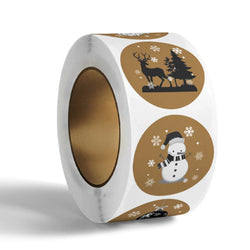 100-500pcs Kraft Paper Stickers Christmas Gift Decoration Sticker For Package Stationery Stickers Happy Decoration Seal Label (ONLINE ORDER ONLY)