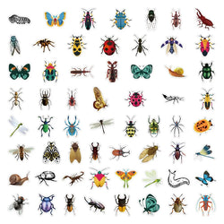 60Pcs Cartoon Cute Insect Doodle Stickers Small Animal DIY Toys Car Skateboard Laptop Graffiti Decals Sticker for Kid (ONLINE ORDER ONLY)