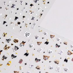 Lovely Dog Cat Animal Bunny 3D Soft Embossed Relief Self Adhesive Nail Art Stickers Cute Pretty Puppy Kitty Star Manicure Decals (ONLINE ORDER ONLY)
