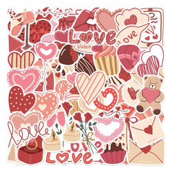 10/58PCS I Love You Valentine's Day Stickers Gift for Lovers To DIY Guitar Motorcycle Skateboard Car Laptop Fridge Decal Sticker (ONLINE ORDER ONLY)