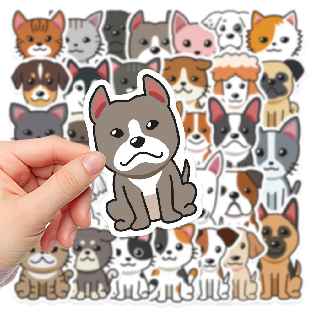 33Pcs Cat Dog Pet Stickers Laptop Bicycle Guitar Skateboard Sticker Kid DIY Graffiti Waterproof Stickers Toy (ONLINE ORDER ONLY)