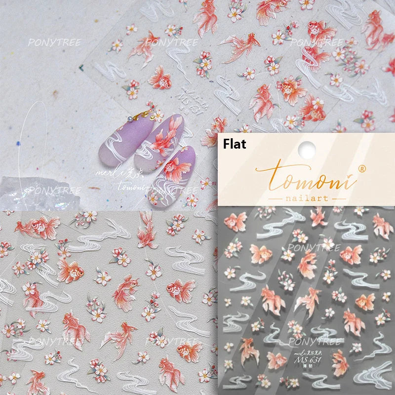 Deep Sea Animal Fish Shoal of Fish Whale Coral Dolphin Summer Beach Cute Jellyfish Bubble Bathyal Fauna Nail Art Stickers Decals (ONLINE ORDER ONLY)
