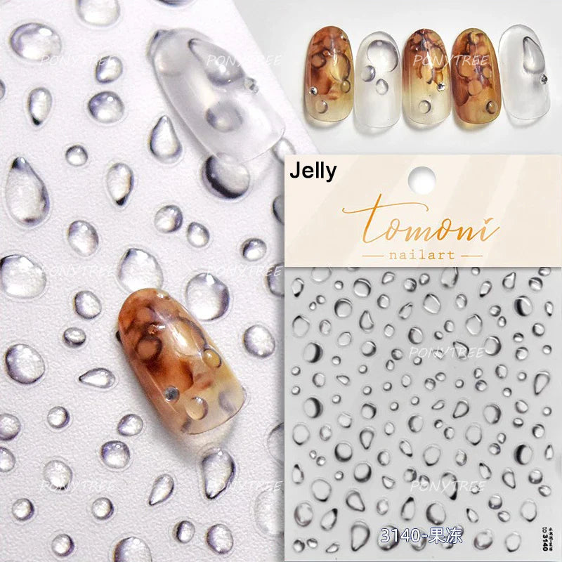 Ocean Elements Starry Sea Shoal of Fish School Water Bubbles Water Bubbles Adhesive Nail Art Decoration Sticker Manicure Decals (Online Order Only)