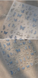 Green Blue Glass Butterfly Lily Flowers Star Line Water Droplet Charming Shiny Self Adhesive Nail Art Stickers Manicure Decals (ONLINE ORDER ONLY)