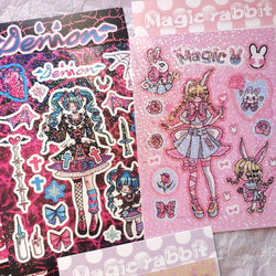 New Ins Cute Devil Bunny Girl Stickers Diary Scrapbooking DIY Album Decoration Sticker Aesthetic Personalized Kawaii Stationery (ONLINE ORDER ONLY)
