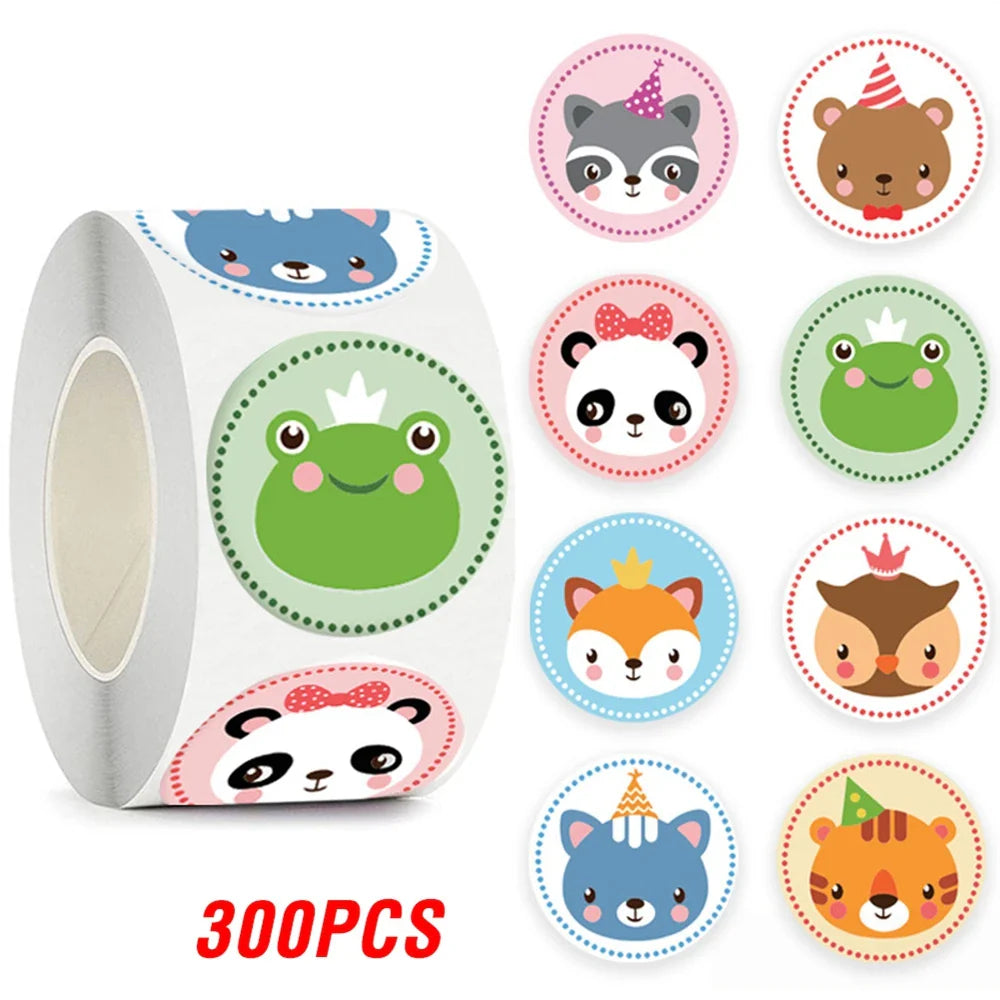 100-500pcs Cute Sticker for Kids Animals Face Reward Sticker for Classroom Teacher Supplies Motivational Scrapbooking (ONLINE ORDER ONLY)