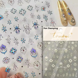 Baroque Figure Flower Totem Geometric Star Love Heart Hot Stamping Embossed Relief Self Adhesive Nail Art Sticker Manicure Decal (ONLINE ORDER ONLY)