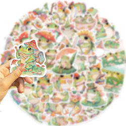 10/30/50PCS Cute Frog PVC Sticky Sticker Aesthetic DIY Korean Stationery Decoration Scrapbooking School Supplies for Kids (ONLINE ORDER ONLY)