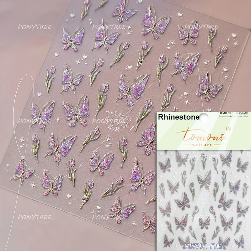 Bowknot Ribbon Butterfly Jelly Shiny Sparkling Delicate Charming Bow Tie 5D Nail Art Decorations Stickers DIY Manicure Decals (ONLINE ORDER ONLY)