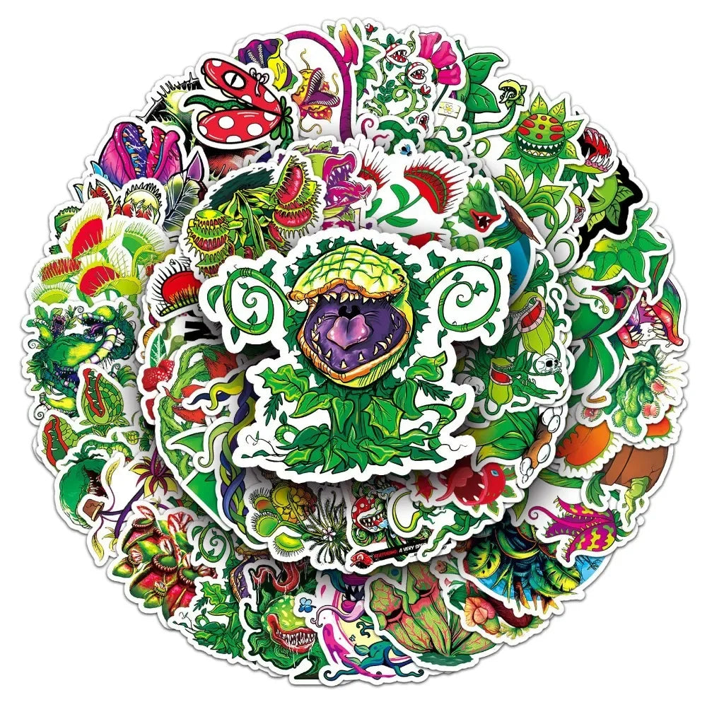 10/50Pcs Cannibal Flower Graffiti Waterproof Skateboard Travel Suitcase Phone Laptop Luggage Stickers DIY Kids Girl Toy (Online Order Only)