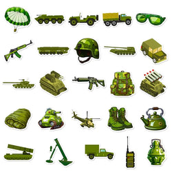 10/30/50PCS Green Military Affairs PVC Sticker Aesthetic DIY Decoration Scrapbooking Stationery School Supplies for Kids (ONLINE ORDER ONLY)