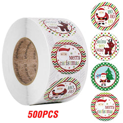 100-500pcs Merry Christmas DIY Handmade Sticker Package Thank You Label Sealing Stickers Party Festive Decor Supplies Children (ONLINE ORDER ONLY)