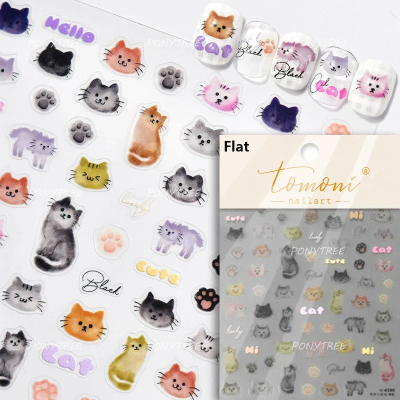 Cute Kapibala Halo Dyeing Kabibara Giant Rat Guinea Pig Cavy Lovely Expression Orange Adhesive Nail Art Stickers Manicure Decals (ONLINE ORDER ONLY)