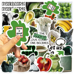 30Pcs Green Vegetables and Fruits Stickers Cute DIY Toy Gift Graffiti Decal Phone Luggage Laptop Scrapbook Waterproof Sticker (ONLINE ORDER ONLY)