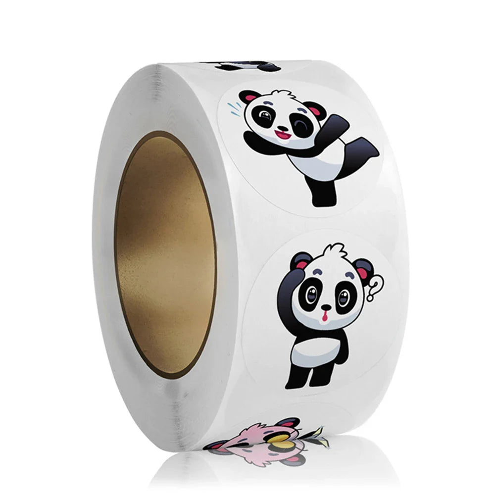 100-500pcs Cute Panda Animals Stickers for Kids School Encouragement Students Games Toy Reward Labels Stationery Stickers (ONLINE ORDER ONLY)