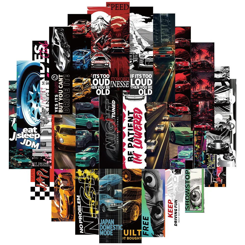 JDM Racing Car Waterproof Stickers Decals DIY Phone Luggage Bike Graffiti 10/30PCS (ONLINE ORDER ONLY)