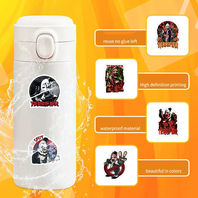 53PCS Terrifier Costumed Clown Sticker Pack (Online Order Only)