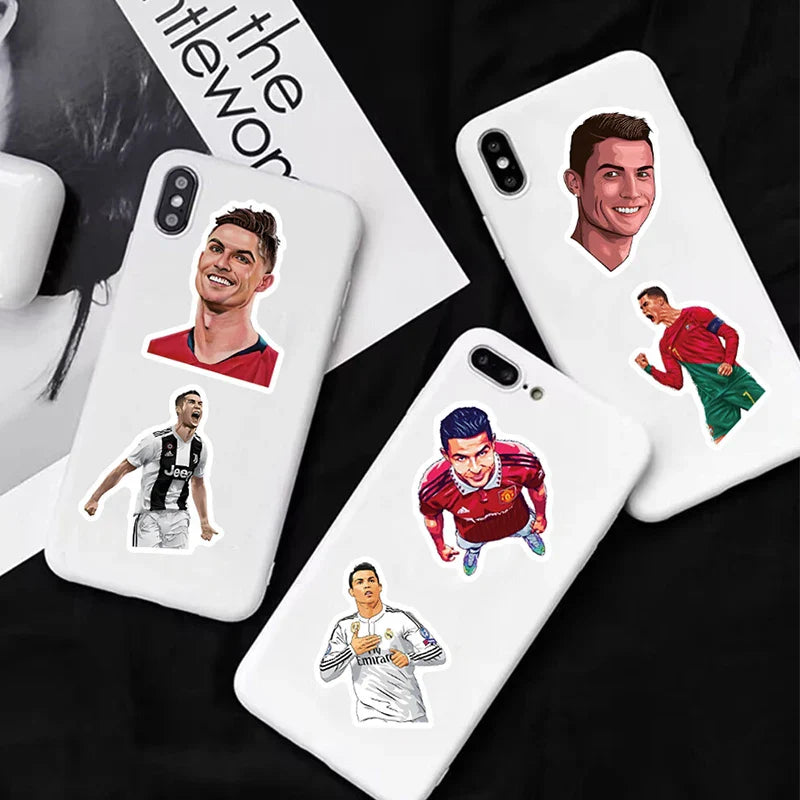 NEW 50PCS Cristiano Ronaldo Personality Originality Stickers Football SuperStar Cartoon Image Bag/Water Cup DIY Graffiti Sticker (ONLINE ORDER ONLY)