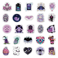 10/30/50/100PCS Horror Gothic Witch Halloween Cartoon Stickers Aesthetic Graffiti DIY Motorcycle Phone Laptop Wall Decal Kid Toy (ONLINE ORDER ONLY)