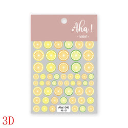 1Pc Summer Nail Art Sticker Lemon Nail Decal Nail Art Supplies Cute Fruit Strawberry Cherry Watermelon Avocado Lemon Nail Design (ONLINE ORDER ONLY)