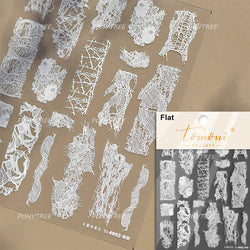Retro Lace Gird Bowknot Love Heart Flower Leaves Fabric Art Photo Frame Embossed Self Adhesive Nail Art Stickers Manicure Decals (ONLINE ORDER ONLY)