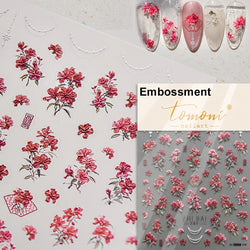 Dried Flowers Rose Butterfly Love Heart Golden Stroke Flying Crane Silver Adhesive Nail Art Stickers Rhinestone Manicure Decals (ONLINE ORDER ONLY)
