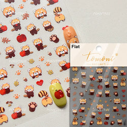 Cute Bear Teddy Birthday Party Maillard Bear Cake Flower Bouquet Lucky Love Heart 5D Adhesive Nail Art Sticker Manicure Decals (Online Order Only)